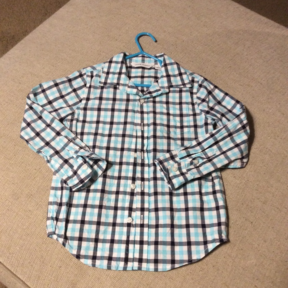 Janie and Jack blue plaid dress shirt size 4